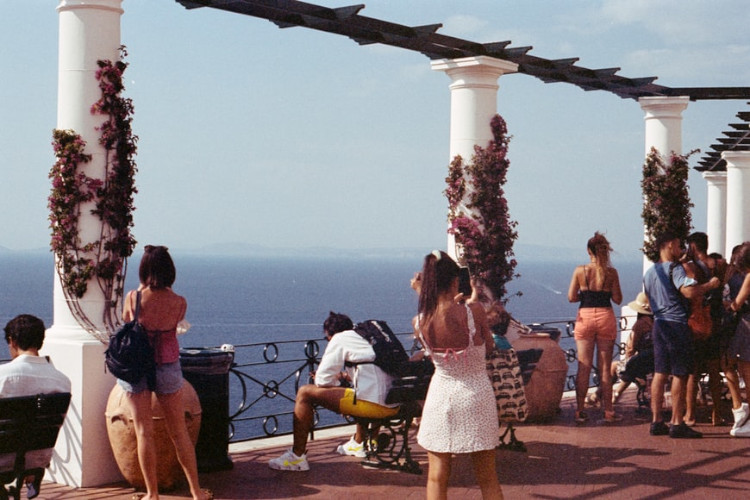 tourists on the island of capri